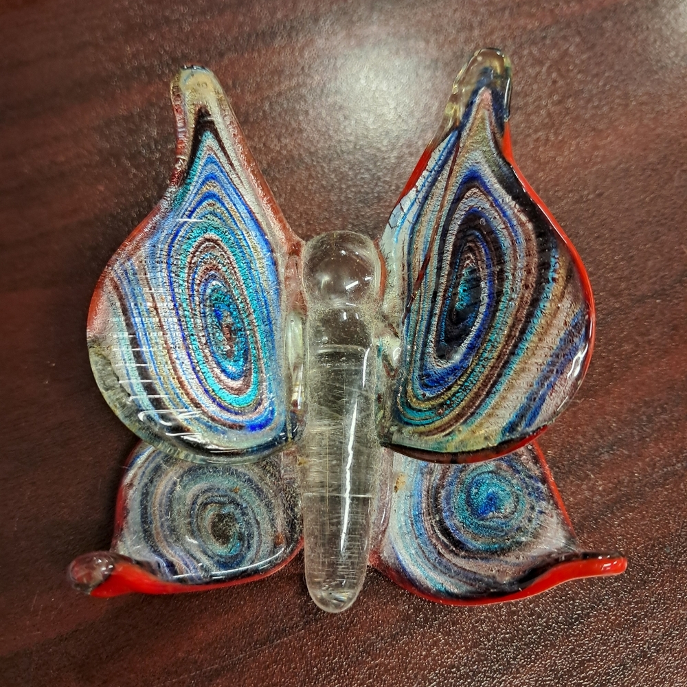 Vintage Hand Blown Glass Butterfly